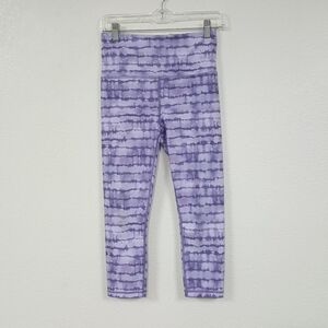 Athleta Sz S Elation Printed Capri Purple Tie Dye Style Leggings
